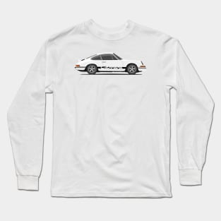 supercar 911 carrera rs turbo 1972 side white black Long Sleeve T-Shirt